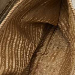 Prada Grey Vitello Daino Leather Double Zip Tote