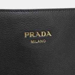 Prada Black Leather Tote Bag