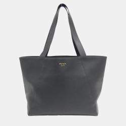 Prada Black Leather Tote Bag