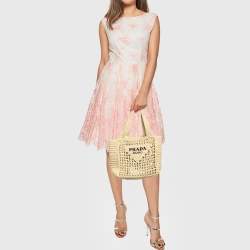 Prada Natural Crochet Small Tote