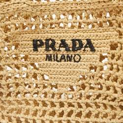 Prada Natural Crochet Small Tote