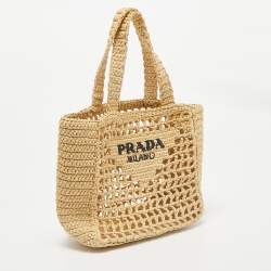 Prada Natural Crochet Small Tote