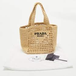 Prada Natural Crochet Small Tote