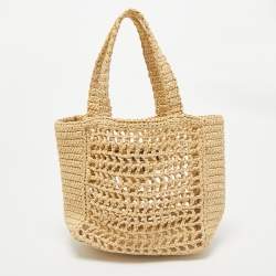 Prada Natural Crochet Small Tote