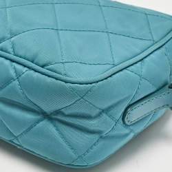 Prada Blue Quilted Nylon Camera Crossbody Bag