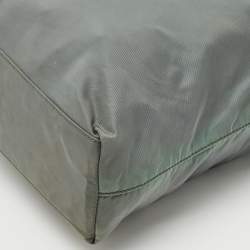 Prada Moose Green Nylon Logo Tote
