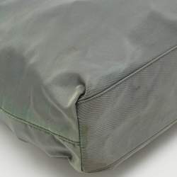 Prada Moose Green Nylon Logo Tote
