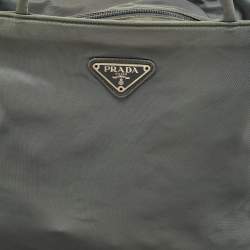 Prada Moose Green Nylon Logo Tote