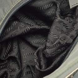 Prada Moose Green Nylon Logo Tote