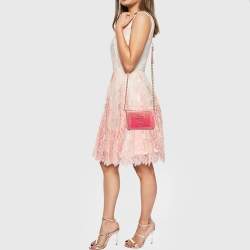 Prada Pink Nylon and Saffiano Leather Flat Zip Crossbody Bag