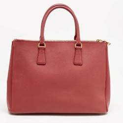 Prada Red Saffiano Leather Large Galleria Double Zip Tote