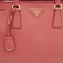 Prada Red Saffiano Leather Large Galleria Double Zip Tote