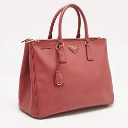 Prada Red Saffiano Leather Large Galleria Double Zip Tote
