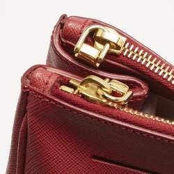 Prada Red Saffiano Leather Large Galleria Double Zip Tote
