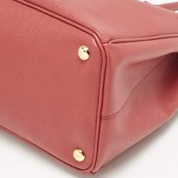 Prada Red Saffiano Leather Large Galleria Double Zip Tote