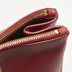 Prada Red Saffiano Leather Large Galleria Double Zip Tote