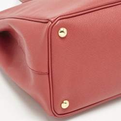Prada Red Saffiano Leather Large Galleria Double Zip Tote