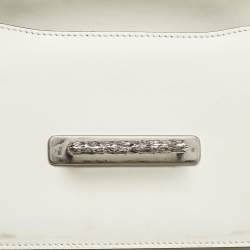 Prada White/Black Saffiano and Leather Crystal Embellished Cahier Crossbody Bag