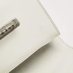 Prada White/Black Saffiano and Leather Crystal Embellished Cahier Crossbody Bag