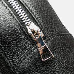 Prada Black Vitello Daino Grommet Chain Handbag