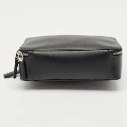 Prada Black Saffiano Leather Medium Brique Shoulder Bag