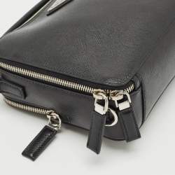 Prada Black Saffiano Leather Medium Brique Shoulder Bag