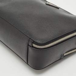 Prada Black Saffiano Leather Medium Brique Shoulder Bag