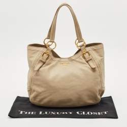 Prada Beige Leather Tote