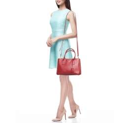 Prada Red Saffiano Leather Medium Galleria Tote