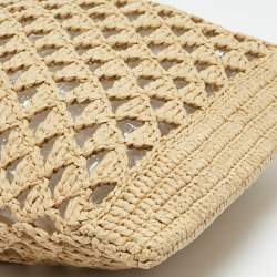 Prada Natural Raffia Small Logo Tote