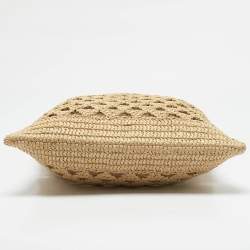 Prada Natural Raffia Small Logo Tote