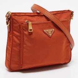 Prada Orange Nylon Front Pocket Messenger Bag