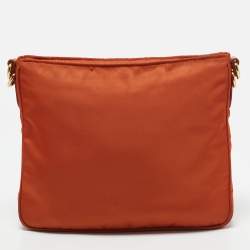 Prada Orange Nylon Front Pocket Messenger Bag