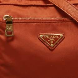 Prada Orange Nylon Front Pocket Messenger Bag