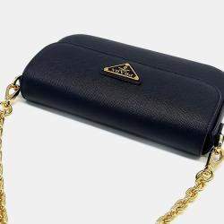 Prada Black Leather Saffiano Crossbody Bag