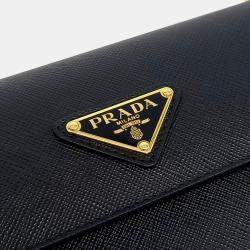 Prada Black Leather Saffiano Crossbody Bag