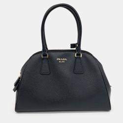 Prada Black Leather Saffiano Tote Bag Medium