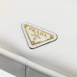 Prada White Leather Darling Tote and Shoulder Bag