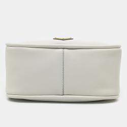 Prada White Leather Darling Tote and Shoulder Bag