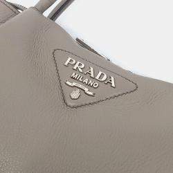 Prada Grey Leather Dino tote and shoulder bag