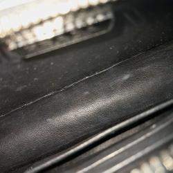 Prada Black Patent Leather brushed leather mini pouch bag