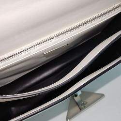 Prada White Leather Brushed Shoulder Bag