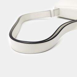 Prada White Leather Brushed Shoulder Bag