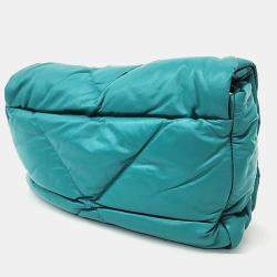 Prada Blue Leather Nappa Soft Padded Shoulder Bag