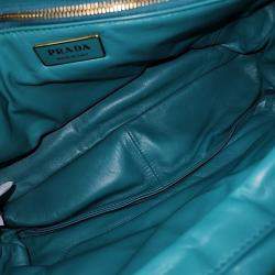 Prada Blue Leather Nappa Soft Padded Shoulder Bag