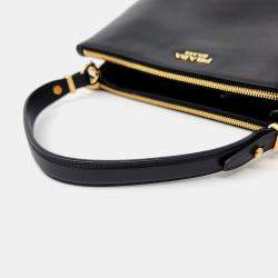 Prada Black Leather Dew Top Handle Shoulder and Crossbody Bag
