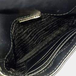 Prada Black Leather Cleo Brushed Mini Shoulder Bag