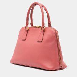 Prada Pink Medium Saffiano Lux Open Promenade Satchel