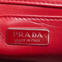 Prada Red Velvet Diagramme Flap Shoulder Bag