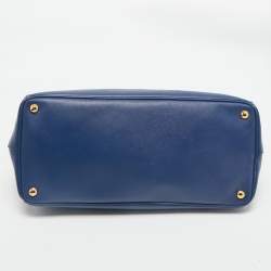 Prada Blue Saffiano Lux Leather Large Gardener's Tote
